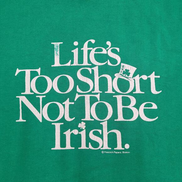 Vintage 80s Irish Shirt Large 22x26 Green - Picture 13 of 13